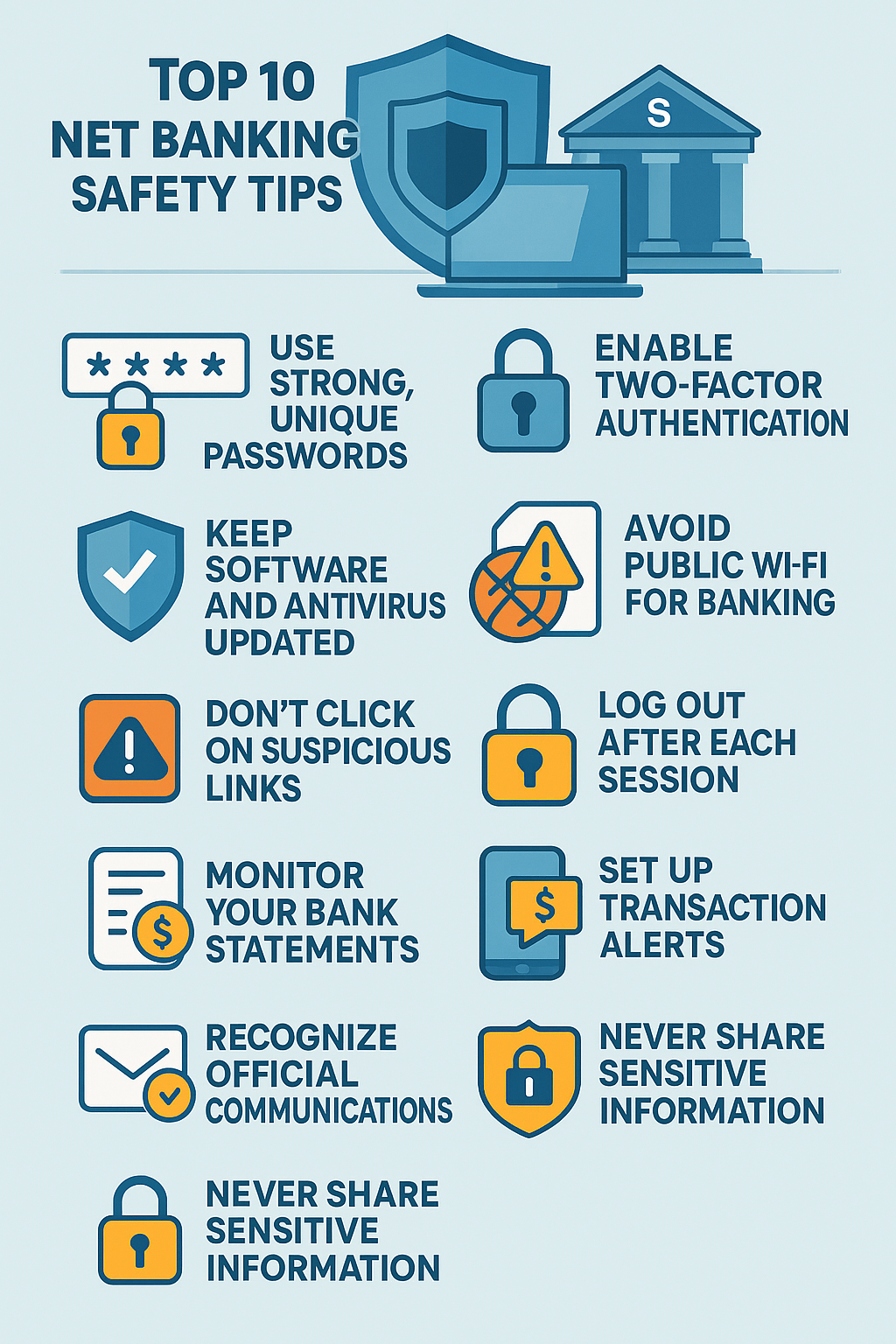 Net Banking Safety Tips Infographic